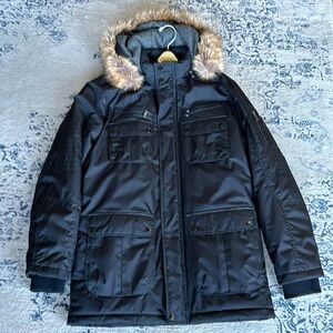 INC Faux Fur Hooded Parka